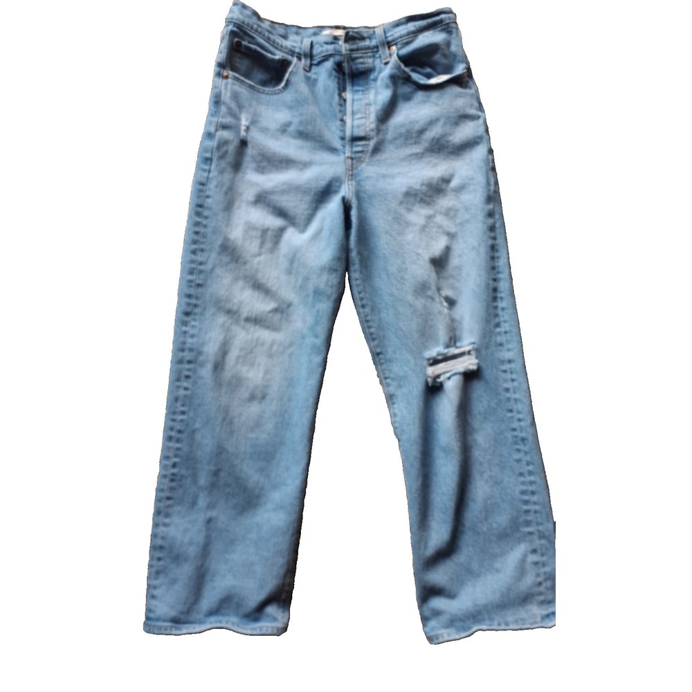 Levi's Ribcage 501 Women's 30 High Rise Button Fly Distressed Light W